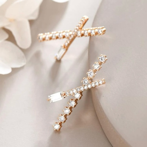 18K Gold Plated Cubic Zirconiq Earrings - Picture 2 of 4